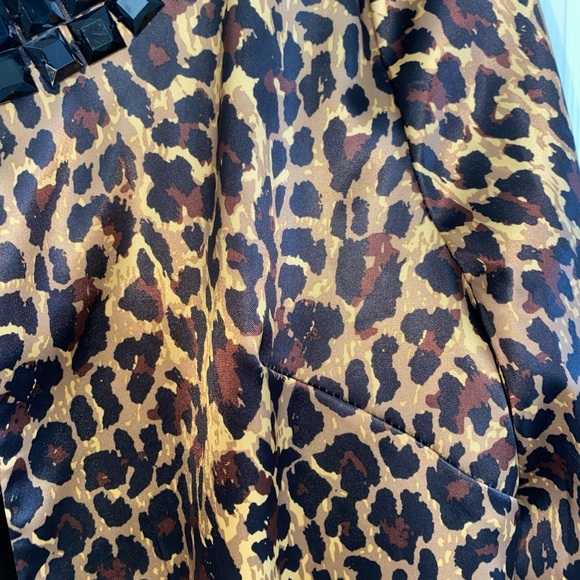 RARE Leopard Print Over Coat | Embellished Collar & Sleeves | Statement Piece - Picture 8 of 13